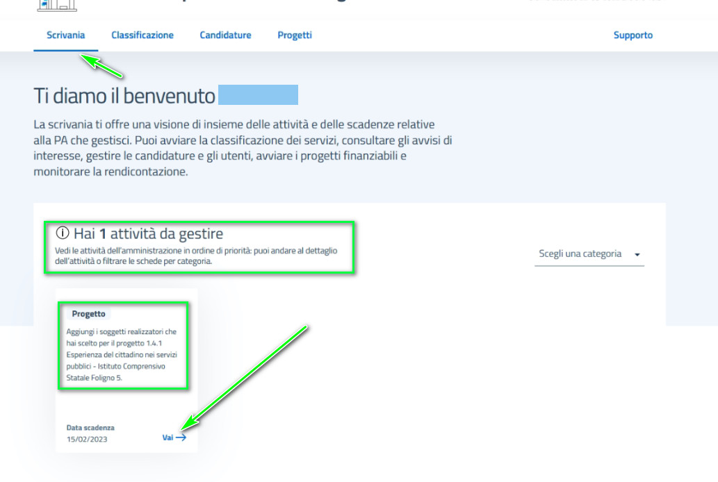 Aggiungere Il Soggetto Realizzatore - Misura 1.4.1 Esperienza Del ...